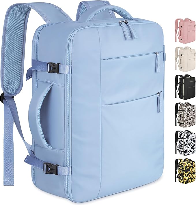 Capolo Travel Backpack for Women Men Waterproof Laptop Backpack Airlines Approved Carry On Backpack Bag Computer Bookbag for Business, Work, Traveling Fits 15.6 Inch Laptop(Blue)