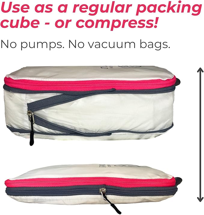 Generation Nomad Compression Packing Cubes for Travel | Best Compression Packing Cubes | Set of 2 PINK