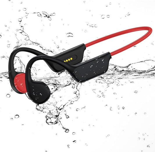 Bone Conduction Swimming Headphones,Wireless IPX8 Waterproof Open-Ear Headphone/Earphones, 32G Underwater Headset/Earbuds, Sports, Swimming, Diving