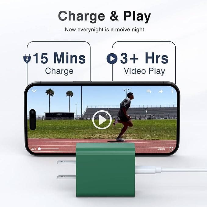 2Pack 20W Type C Charger, Dual Port USB C Wall Plug 20W PD & QC3.0 USB A Fast Charging Block for iPhone, Samsung Galaxy, Google Pixel, Motorola, Oneplus Kindle Cargador Cube Brick Box, Green