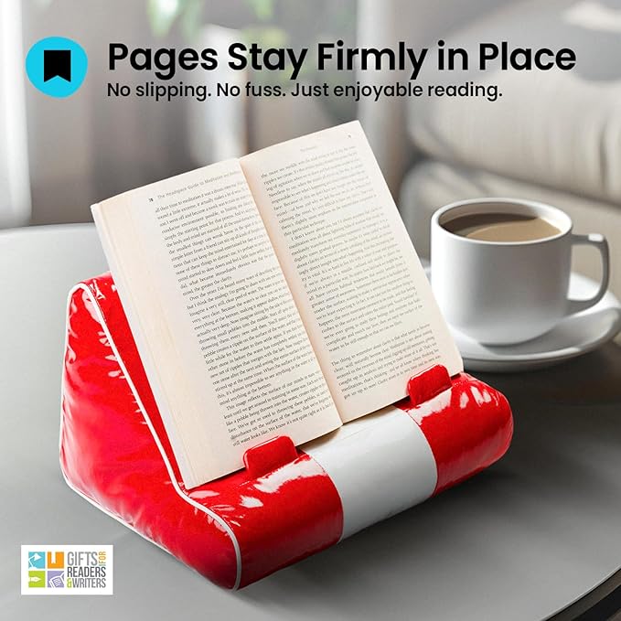 Gifts for Readers & Writers Pillow Tablet Stand for Bed Diner - Premium Cushioned Holder for Hands Free Reading, Stylish Tablet Holder for Bed, Kindle Pillow Stands & Lap Ipad Holders