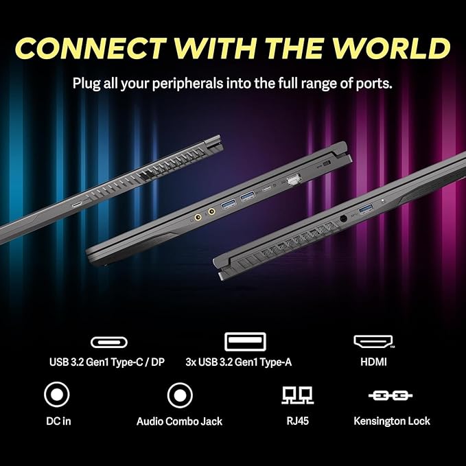 MSI Thin 15.6 inch 144Hz FHD Thin Bezel IPS Gaming Laptop, AMD Ryzen 5 7535HS, NVIDIA GeForce RTX 4060 -Window 11 PRO, w/HDMI Cable (2025) (32GB RAM | 2TB PCIe SSD)