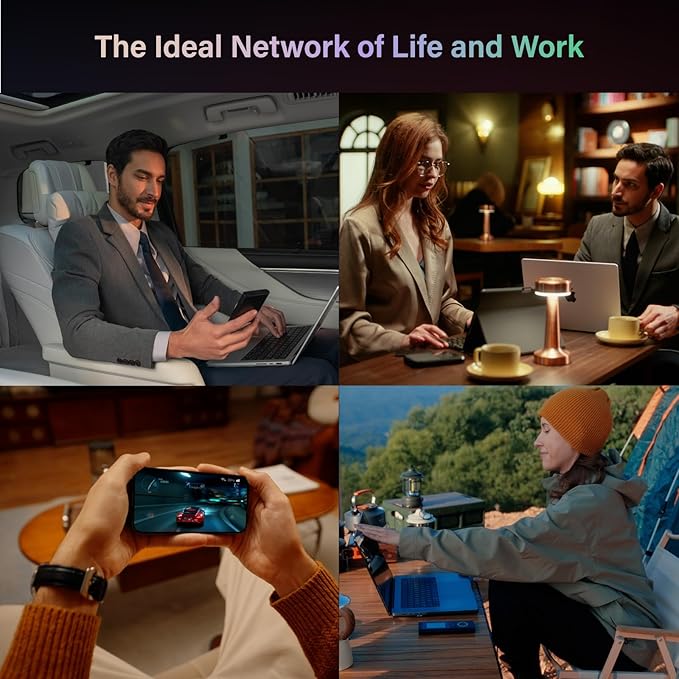 GlocalMe Numen Air 5G Hotspot with 30GB US/CA/MX Data 60Days, Portable WiFi Hotspot for Travel, Ultra High Speed Mobile Hotspot Device with Touch Screen, No SIM Card Required, 16 Connected Devices