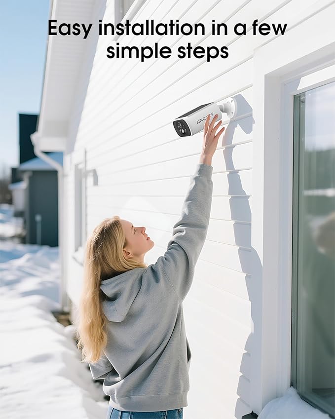 Solar Security Camera Outdoor Wireless, 4MP Battery Powered Home Surveillance Camera with Embedded Solar Panel, PIR Motion Sensor, 2.4G/5G Dual Band WiFi