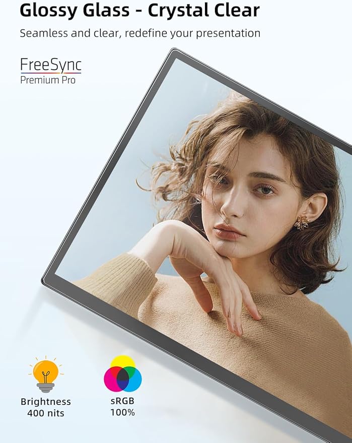 EVICIV 18.5” Portable Monitor Touchscreen | 120HZ 1ms Gaming Monitor | FreeSync, HDR | 400Nits | 1080P FHD IPS | 100% sRGB | VESA & Smart Case | Large Travel External Second Screen for Laptop, Switch