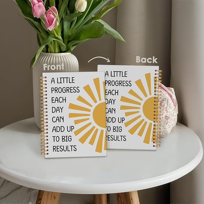 Wheatwin Positive Affirmations Notebook Journal, Motivational Inspirational Office Notebooks for Note Taking Work, Hardcover Spiral Notebook Gifts for Student Kids Teen 5.5x8.3