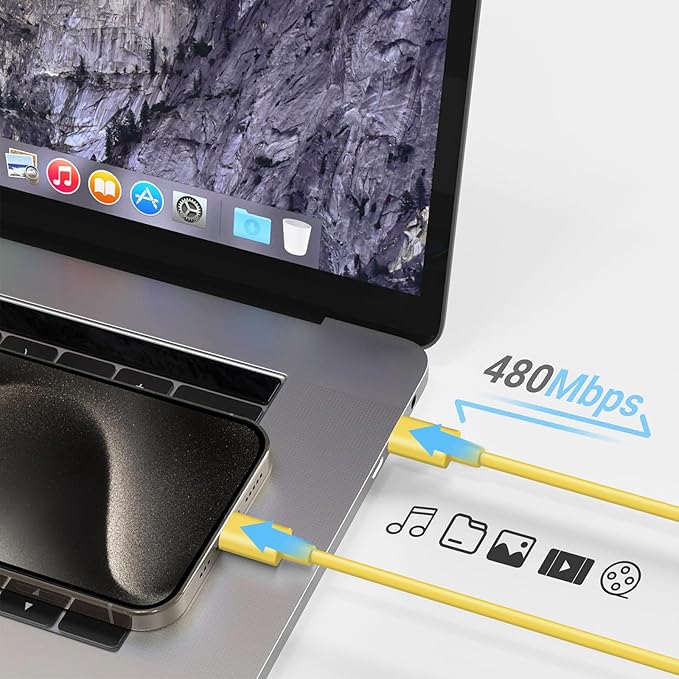 iPhone 17 16 15 Charger Fast Charging 3+3Pack Type C Charger USB C Chargers Block with 6FT Cable for iPhone Air/17/17 Plus/17 Pro/17 Pro Max/16/16 Plus/16 Pro/16 Pro Max/15/15 Pro Max/iPad Pro(Yellow)