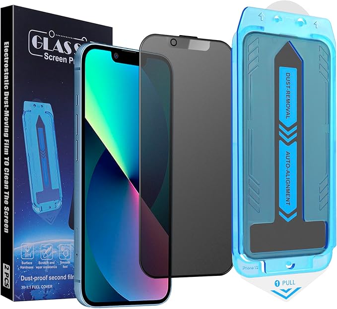 2-Pack Matte Privacy Screen Protector for iPhone 16e/iPhone 14/iPhone 13 Pro/iPhone 13, Anti-Glare Display Filter, No Bubbles, High Definition Clear, Easy Installation