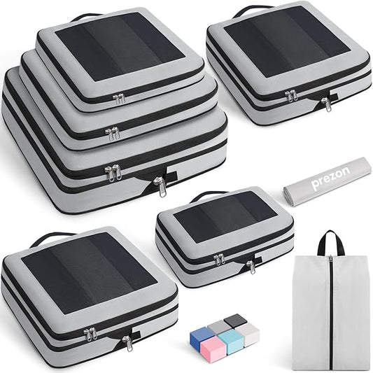 8 Set/6 Set/4 Set Compression Packing Cubes for Travel, Lightweight Vacation Travel Essentials, Travel Accessories for Suitcase Organizer Bags Set, Durable Luggage Organizer