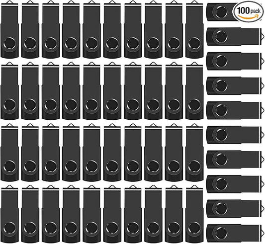 AreTop 8GB USB Flash Drives, Premium USB2.0 Thumb Drives Bulk USB Pendrive Memory Stick Jump Drive (100 Pack, Black)