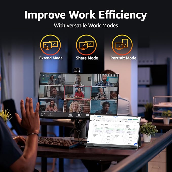 cocopar Portable Monitor 4K - 17.3 Inch UHD FreeSync HDR IPS 130% sRGB 3840x2160 Lightweight Eye Care Computer Display with Type-C mini DP HDMI for Xbox PS4/5 Laptop PC Mac, with Smart Case VESA