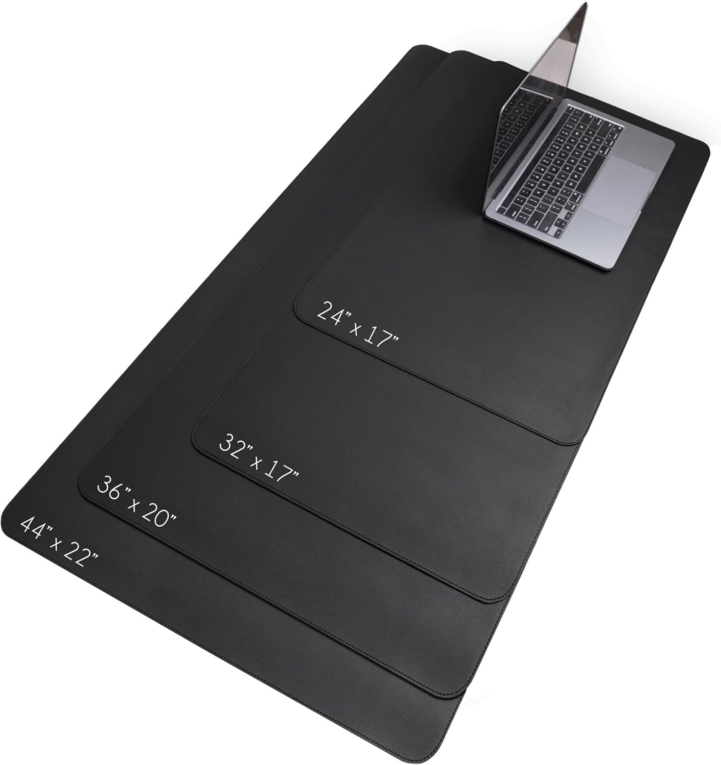 Vine Creations Leather Desk Mat Large 36" x 20", Desk Protector Mat, PU Leather Desk Pad, Non-Slip Large Mouse Pad, Desk Blotter, Desk Pads on Top of Desks, Home Office Desk Matt for Desktop (Black)