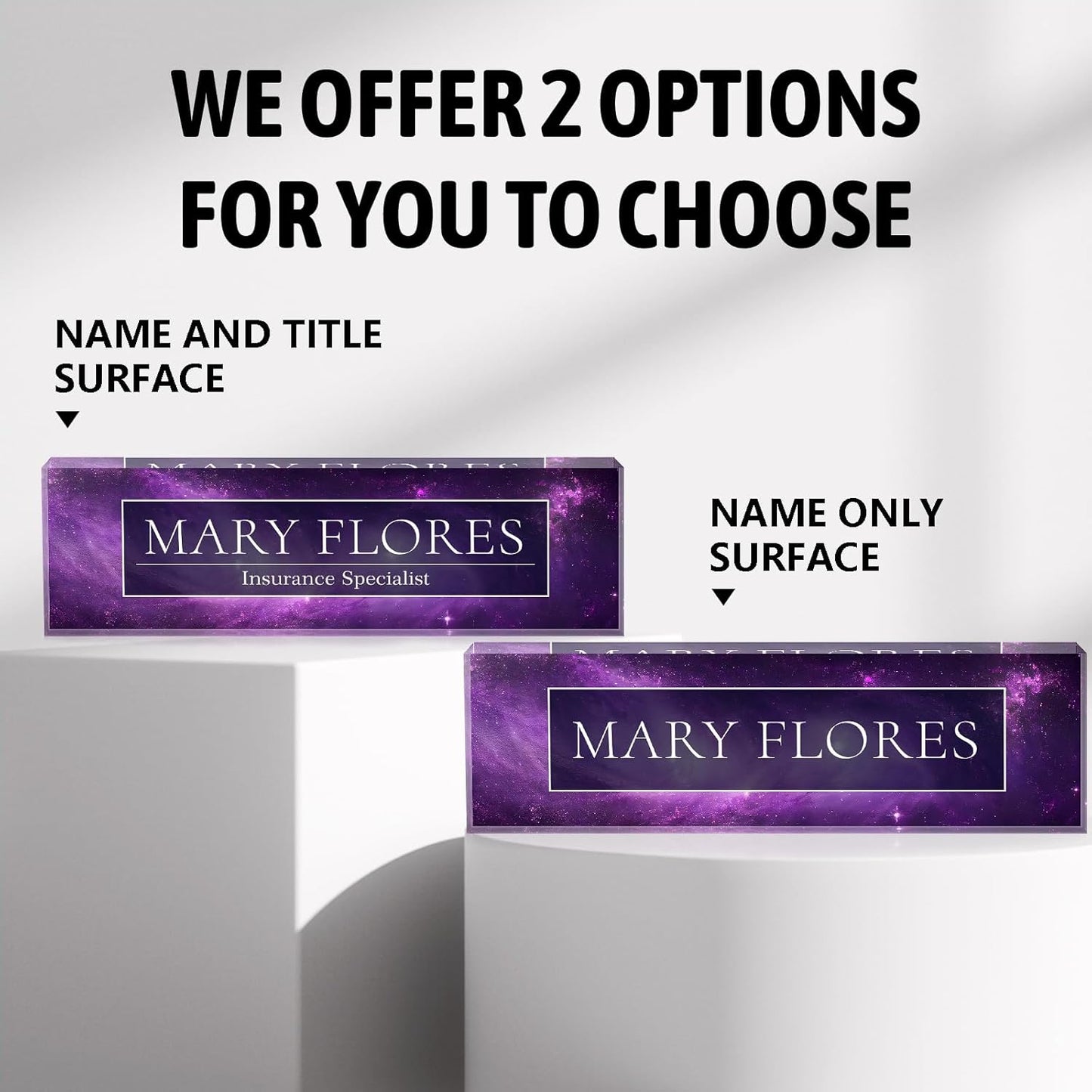 Office Desk Name Plate Personalized, Custom Name Plates for Desks, Name Plate Personalized for Office, Employee Appreciation Gifts (Galaxy 2)