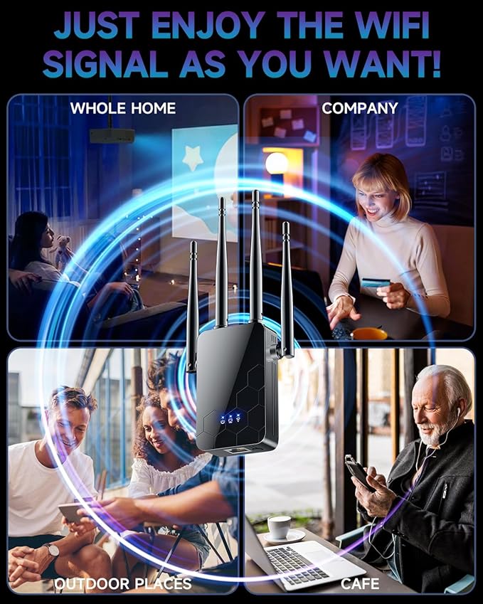 2026 WiFi Extender Internet Booster, 10000 Sq.ft Long Range Repeater Wireless Routers Amplifier, Mesh Wi-Fi 80% Faster | Broader Than Ever, Support More Network Devices at Home, 1-Tap Setup