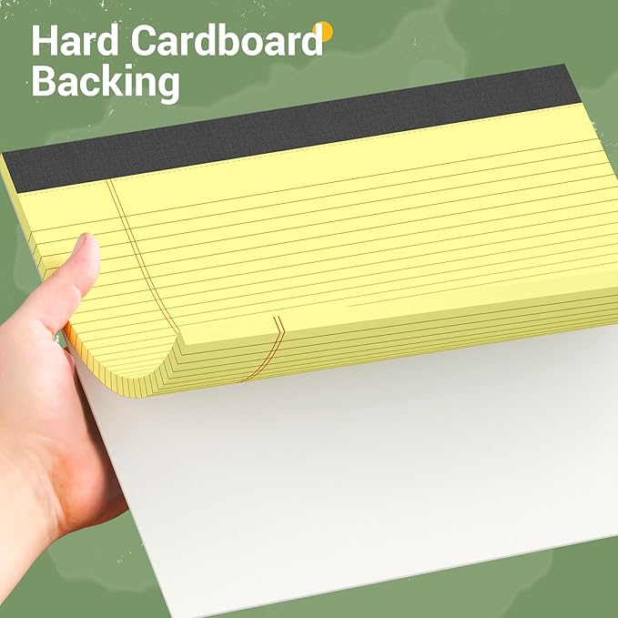 3 Pack Yellow Legal Pads 11 x 9.5 College Ruled Yellow Paper Note Pad Narrow Ruled 30 Sheets Notepads Perforated Writing Pad Clear Print Horizontal Pads of Paper