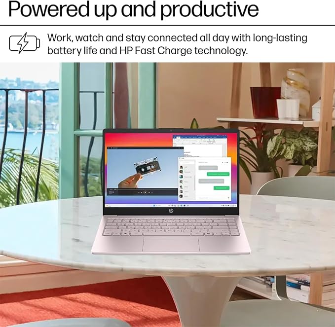 HP Ultrabook, Intel CPU, 16GB RAM, 1.6TB Storage (128GB OnBoard w/ 512GB Portable Drive + 1TB OneDrive), Up to 12 Hours Battery Life, Windows 11 Pro, Tranquil Pink, w/WOWPC 3-in-1 Bundle