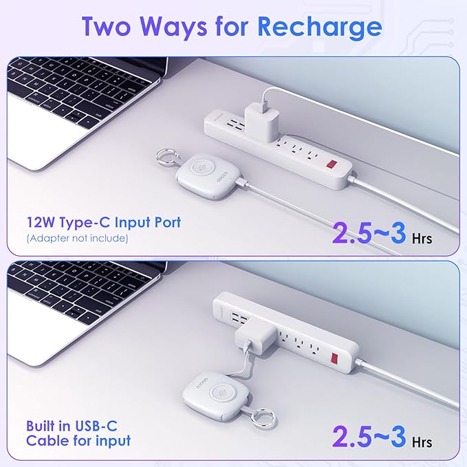 Small Portable Charger 5000mAh,iWatch Wireless Charger Mini Power Bank with Built-in Cable,Travel Keychain Charger for Apple Watch 10/9/Ultra2/8/Ultra/7/6/Se/5/4,iPhone 17/16/15/14/13/12,Android Phone