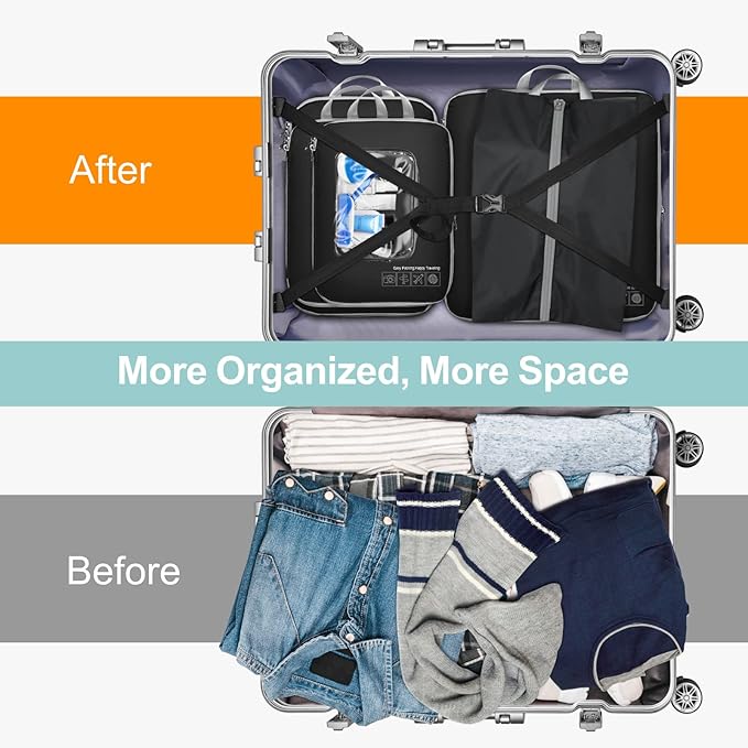 Cambond Compression Packing Cubes for Travel Women - Travel Bags Luggage Organizers Travel Essentials Compression Cubes for Travel Carry on Suitcases Organizer