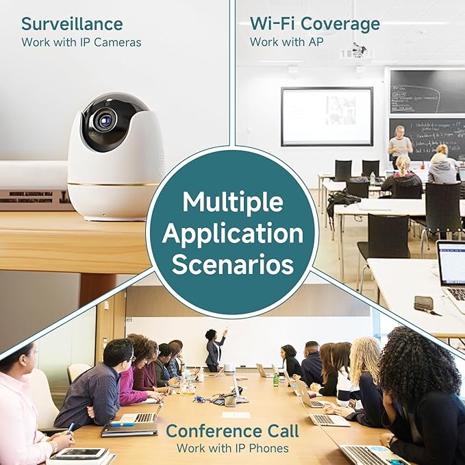 DBIT Unmanaged 10-Port PoE Network Switch, 8* 10/100Mbps PoE+ Ports, 2 Gigabit Uplink Ports, 802.3af/at, Desktop/Wall-Mount, Plug & Play, Support Extend/VLAN Mode, Metal Case Fanless, 130W (WS1082A)