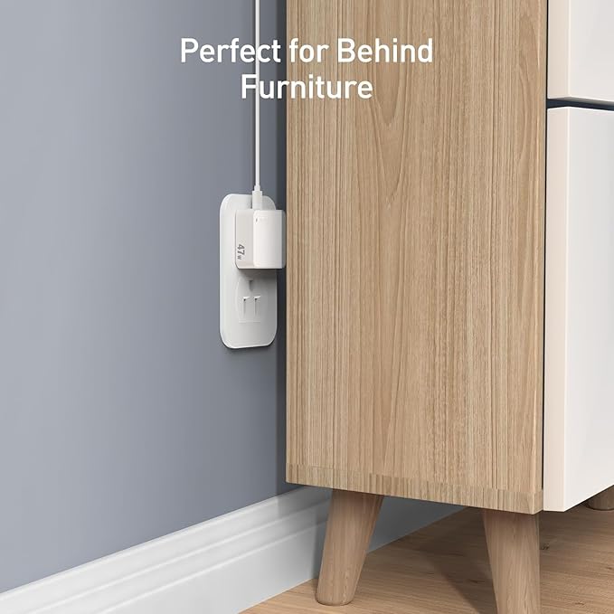 Nekmit Flat USB C Wall Charger, 47W Dual Ports USB C Charger Block, PPS Fast Charging Wall Plug for iPhone 15/15 Pro/15 Pro Max, Galaxy, MacBook Air, iPad, AirPods and More (White)