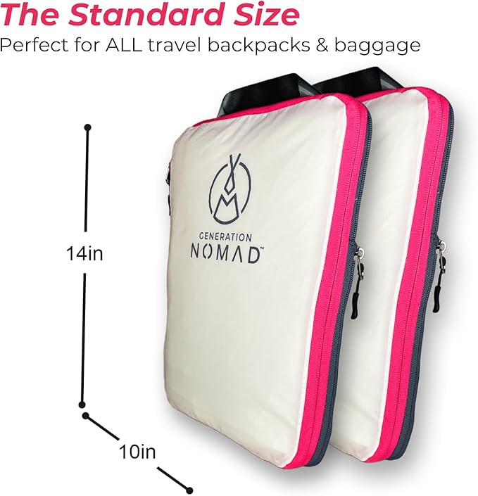 Generation Nomad Compression Packing Cubes for Travel | Best Compression Packing Cubes | Set of 2 BLACK