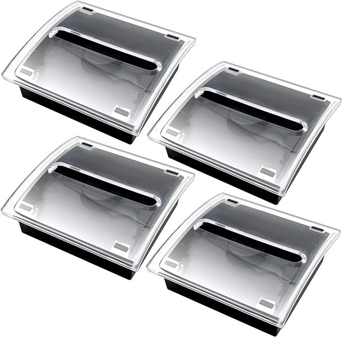 4 Pcs Pop Up Sticky Note Dispenser Sticky Note Holder Pop Up Note Dispenser Transparent Top for 3 x 3 Inch Sticky Notes School Office Home Store Black Base Clear Top (4)