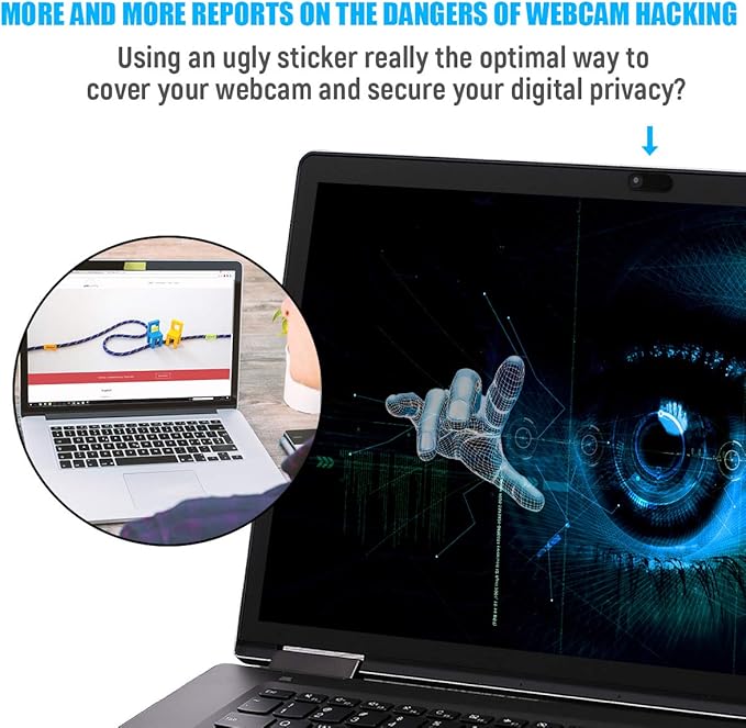 Webcam Cover Slide, 0.028-Inch Ultra-Thin Camera Blocker for MacBook, iMac, Laptop PC, Desktop, iPad, iPhone, Smartphone, Web Cam Privacy Cover Protect Visual Privacy&Security (Black/White/Red-3 Pack)