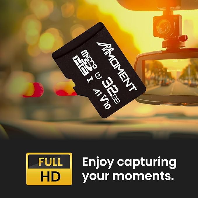 MMOMENT 32GB Micro SD Card, A1, UHS-I, U1, V10, Class 10 Compatible, Read Speed Up to 90 MB/s, SD Adapter Included