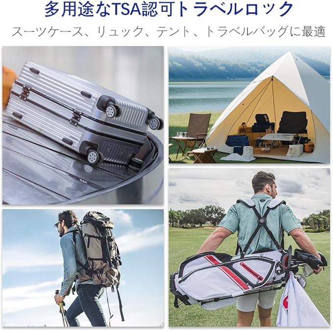 SURE LOCK TSA Compatible Travel Luggage Locks, Inspection Indicator, Easy Read Dials TSA Approved with Zinc Alloy Black 4 Pack