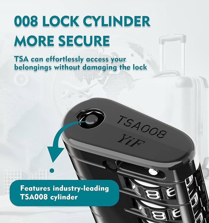ANVIL TSA Approved Luggage Locks – High Security TSA008 Combination Travel Locks with Inspection Indicator for Suitcases and Backpacks. (4 Colors)