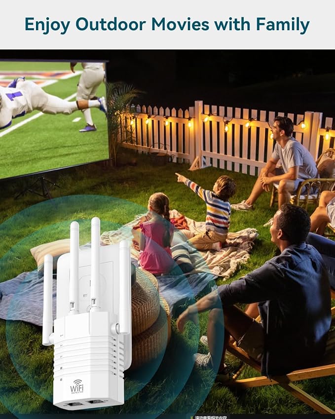 Dual - Band 2.4G&5G WiFi Extender Signal Booster, WiFi Extender with 4 High - Gain Antennas, WiFi Booster with 2 LAN Ports, WiFi Repeater with 12880 Sq.ft Coverage 105 Devices