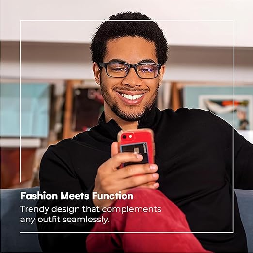 Readerest Blue Light Blocking Reading Glasses (Black, 1.25 Magnification) Computer Eyeglasses With Thin Reflective Lens, Antiglare, Eye Strain, UV Protection, Stylish For Men And Women