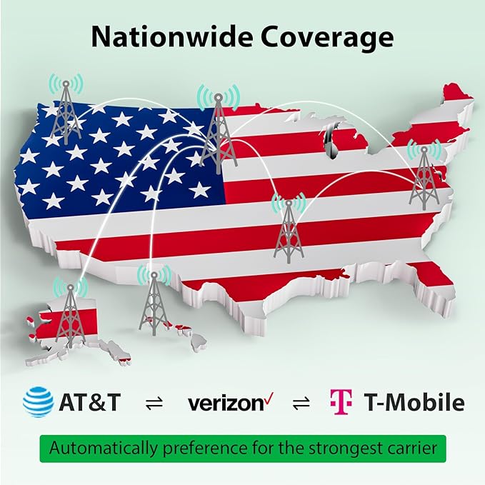 (4 Pack) EIOTCLUB Prepaid SIM Card, 4G LTE SIM Support for Verizon, AT&T and T-Mobile in The USA, Data Only SIM Card for Security Camera Trail Camera Router WiFi Hotspot Unlocked Device, No Contract