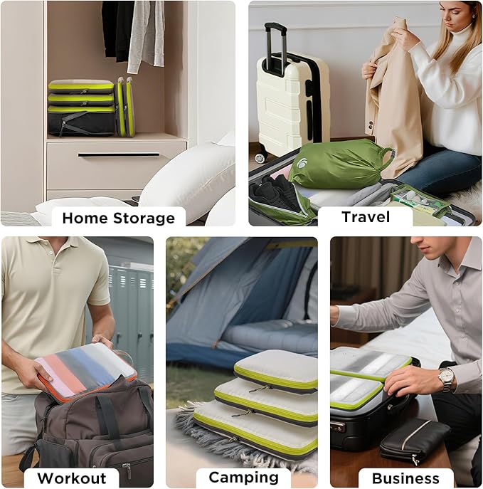 Cipway Mesh Compression Packing Cubes, Ultralight See Through Luggage Organizer Bags, Travel Essentials for Carry on Suitcase （3Pcs,Black）