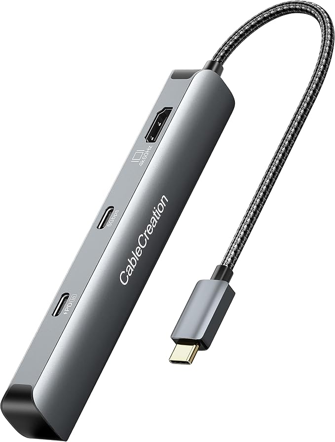 CableCreation 7-in-1 USB-C Hub with 4K 60Hz HDMI, 100W PD, 2 USB 3.0 5Gbps Data Ports, SD/TF Card Slots for Steam Deck, MacBook Pro/Air, iPad Pro, Pixelbook, XPS