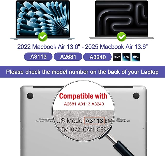 360° Privacy Screen Protector for MacBook Air 13.6/13 Inch (2022-2025, M2, M3，M4), Privacy Screen Filter for MacBook Air 13.6 Inch, Anti-Spy/Anti Fingerprint/Anti Blue Light/Anti Glare