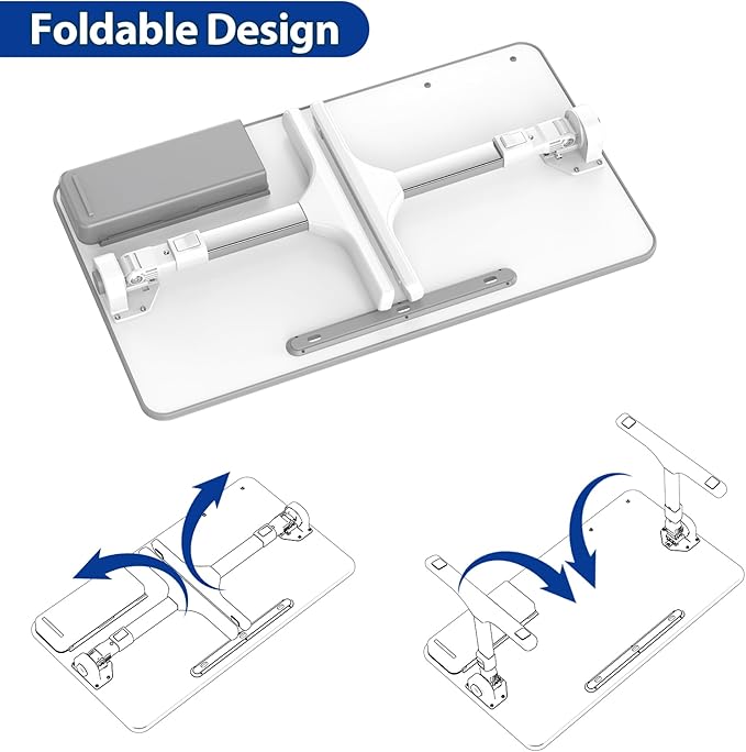 Besign LT05 Adjustable Laptop Table, Lap Desk, Portable Standing Bed Desk, Foldable Sofa Breakfast Tray, Notebook Computer Stand for Reading and Writing, Medium Size, White