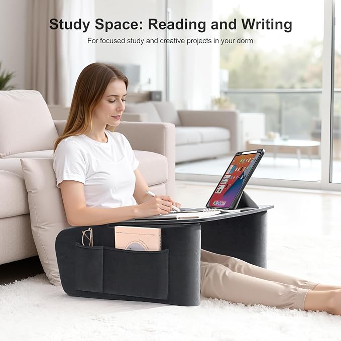 Lap Desk for Adults with Arm Rests,Ergonomic Laptop Pillow Stand for Bed,Couch,Floor,Large Table for Long Hours Work,Eating,Gaming,Reading and Writing,Lap Laptop Desk for College Dorm Room