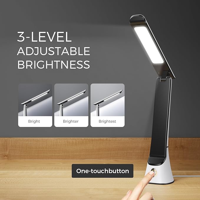 Light Therapy Lamp, 10000 LUX UV-Free LED Sunlight, Full Spectrum Mood Light With Touch Control and Night Light Function for Work, Office, Home - White
