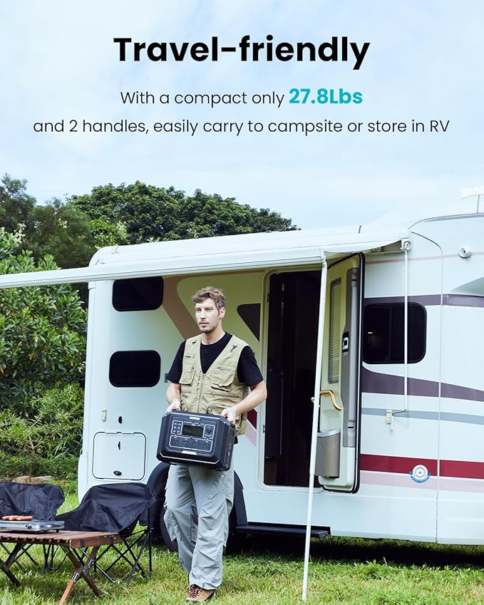 OUPES 3072Wh Mega 1 Power Station Kit with B2 Extra Battery & 240W Panel Included, 2000W (4500W Peak) LiFePO4 Battery with UPS & APP Control, for 24/7 Off-Grid Power, Power Outage, Blackout, RVs