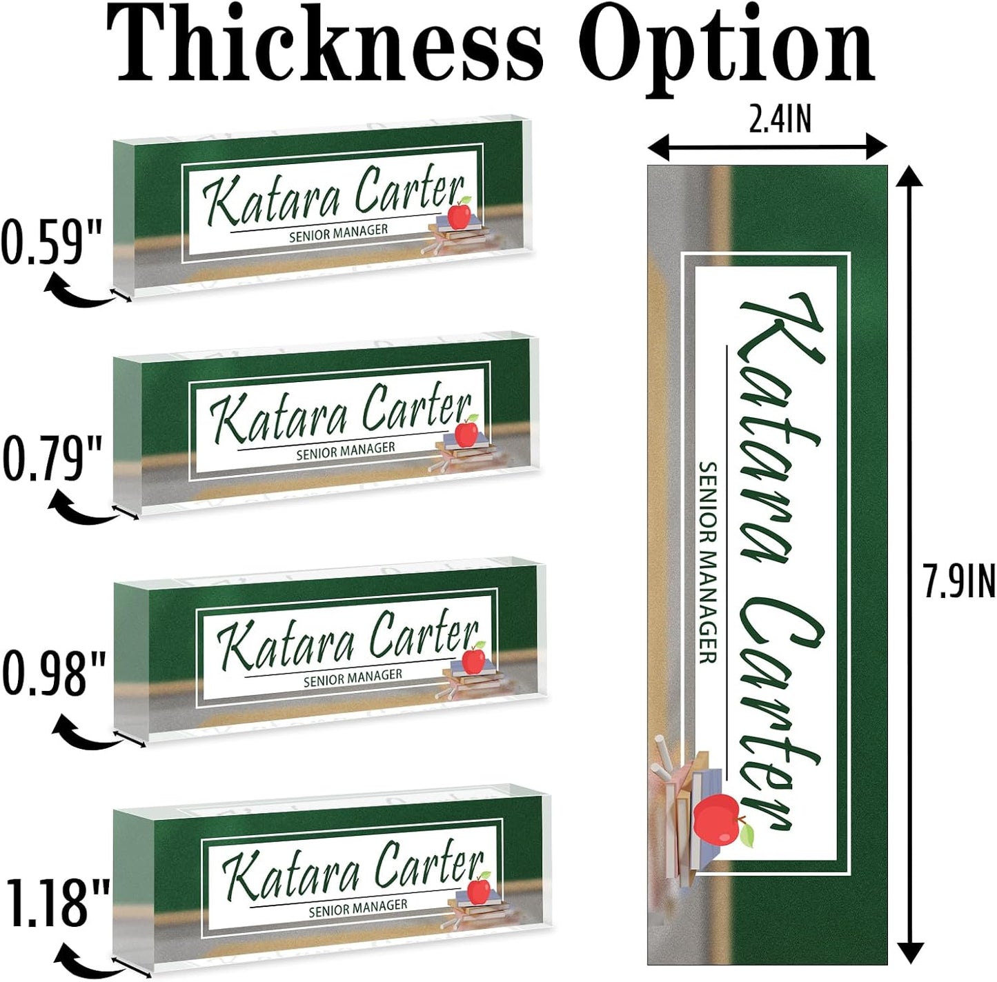 Name Plate for Desk Personalized, Acrylic Desk Decorations, Employee Appreciation Gifts, Custom Office Gifts for Coworkers, Boss, Teacher, Nurse (Teacher 03)