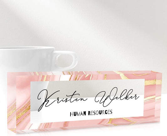 Gowelly Office Desk Name Plate Personalized |Custom Name Plates for Desk| Custom Employee Appreciation Gifts | Office Gifts for Women, Boss, Employee, Teacher, Social Worker-5