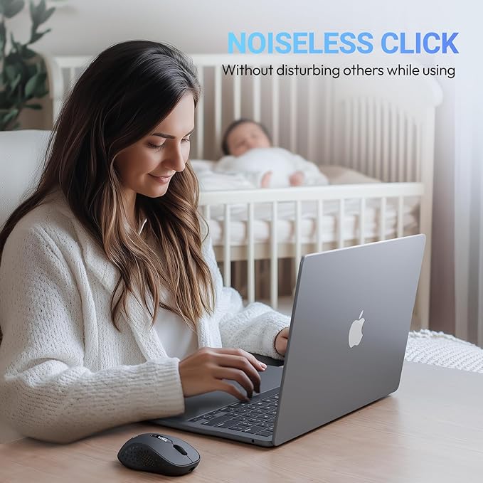 XBG B15pro Wireless Bluetooth Mouse, Bluetooth 5.0/4.0 & 2.4G Tri-Mode, Type-C Rechargeable with LED Screen Display, Ergonomic Silent Click for Laptop/PC/Tablet, Multi-Device & Office Use