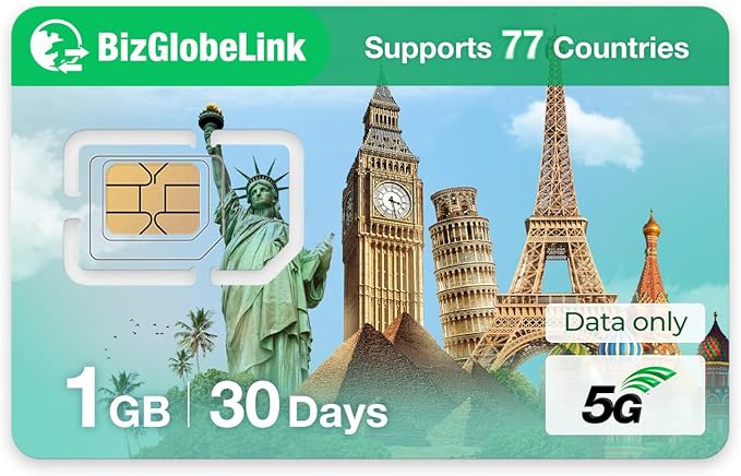 International Data Only SIM Card - Seamless 5G/4G LTE Connectivity in USA and 77-Countries (Japan/Europe/Mexico) - No Contract-No Phone Number, 3 in 1 SIM
