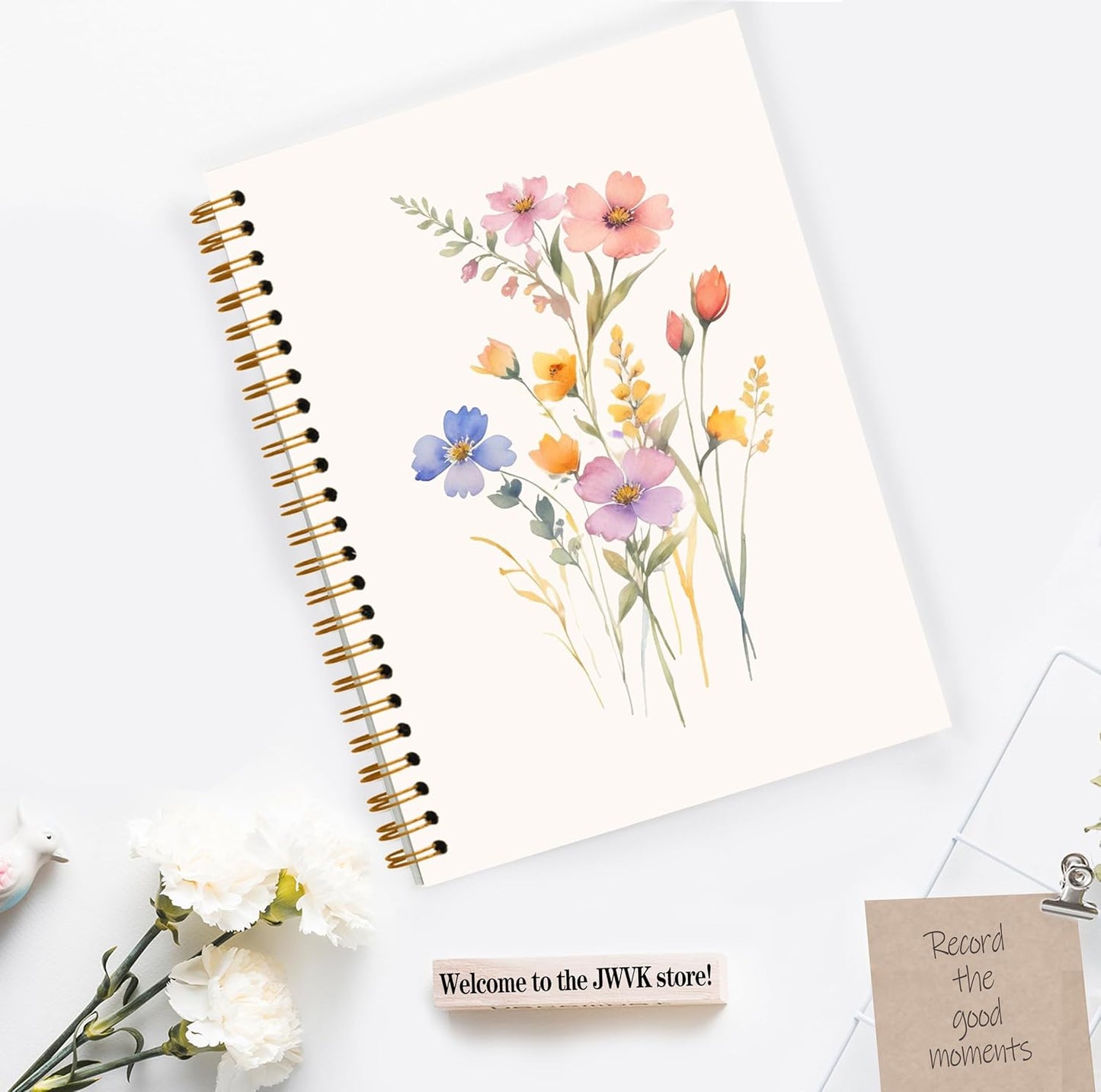 Vintage Wild Flower Botanical Plant Notebook 04,Rustic Spring Floral Cottagecore Notebook Journal for Work Office School Student Teacher,Hardcover Spiral Notebook 5.5x8.6