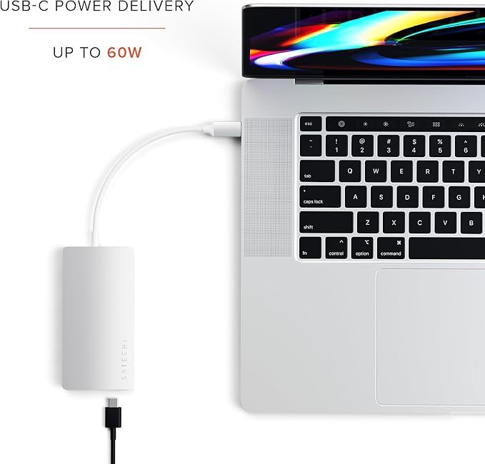 Satechi 8 in 1 USB C Hub Multiport Adapter V2, 4K HDMI, 115W USB C PD Charging, 3 USB-A, Ethernet, Micro/SD Card Readers, for Laptop, MacBook Air/Pro M4, iPad, Windows - Silver