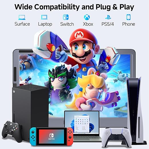 Maxfree F2 Triple Screen Laptop Screen Extender - 14'' Laptop Monitor Extender with 360° Rotation Stand, Plug & Play Compatible with Windows/Mac/Surface/Dex/Switch for 12-17'' Laptops