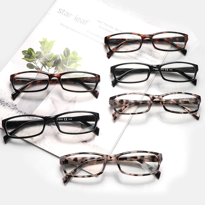 VIDEBLA Computer Reading Glasses Men and Women Anti Eyestrain Blue Light Blocking Glasses for Reading (2 Black 4 Tortoise, 2, x)