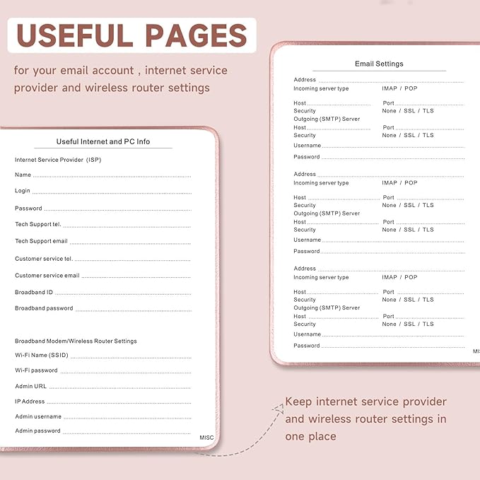 Password Book with Alphabetical Tabs – Hardcover Internet Address & Password Organizer – Password Keeper Notebook for Computer & Website – 7 x 10" Log-in Password Journal w/Thick Paper (Rose Gold)