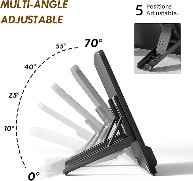 Adjustable Graphics Tablet Holder for Desk - Foldable Portable Stand Compatible with Fire HD, Samsung Galaxy Tab, Wacom, XP-Pen and More - Fit 7-23.8 inches
